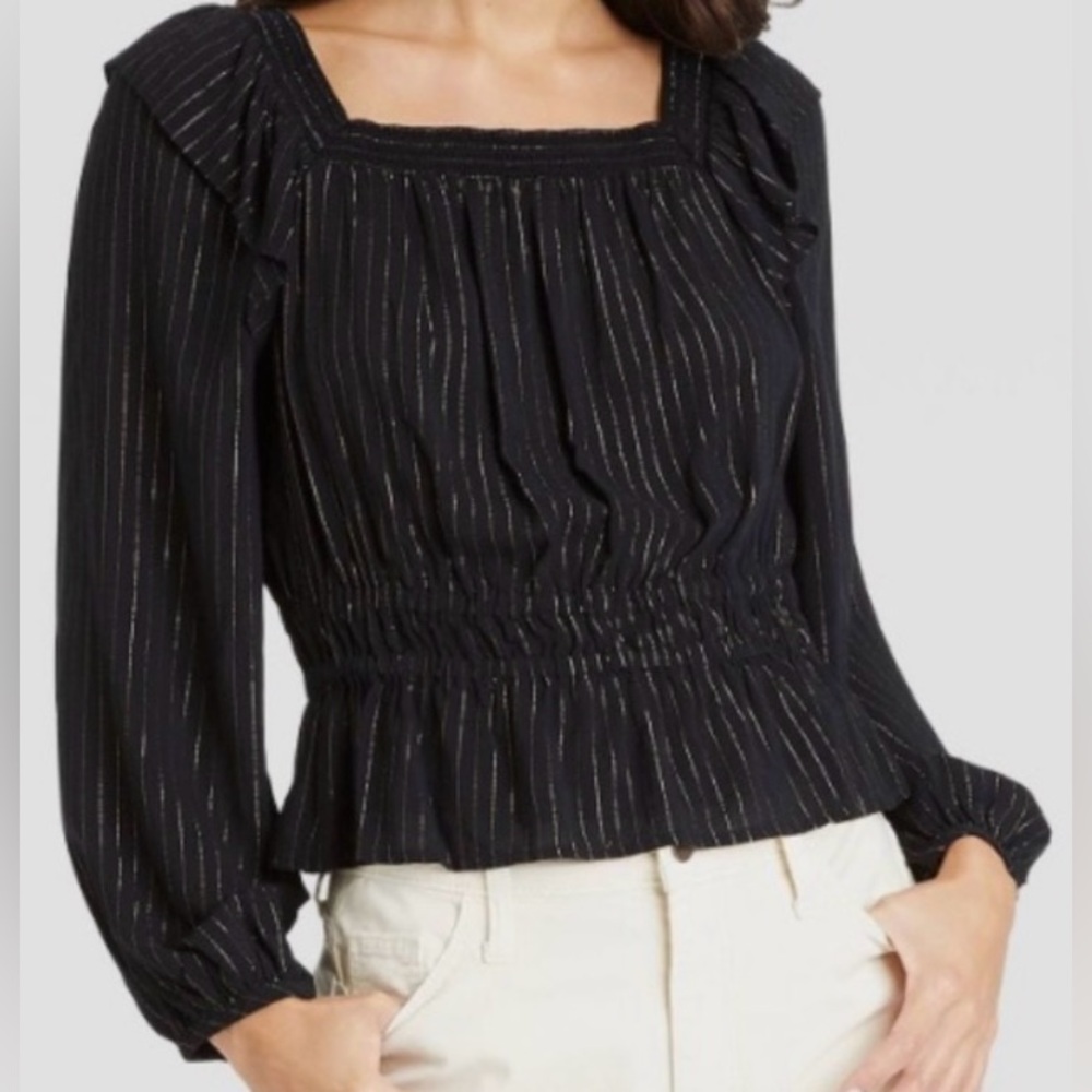 Universal Thread Black and Gold stripe Blouse